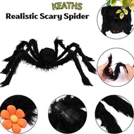 KEATHS Decoration Large Black Spiders, Plush Simulation Halloween Giant Realistic Spider,  Tricky So