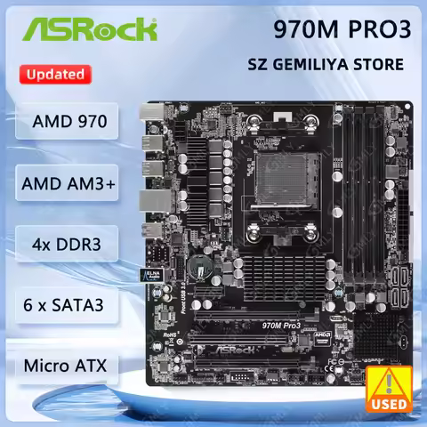 ASRock 970M Pro3 Motherboard AM3 AM3+DDR3 64GB AMD 970 Micro ATX support FX FD8300 FD6200 FD4150 CPU