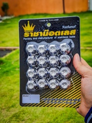 น๊อตล้อรถยนต์สแตนเลสแท้ขนาดเกลียว M12X1.5 เบอร์19 ราชาน๊อตเลส