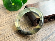 【一物一圖】天然遼寧岫玉手鐲 手鐲圈口54.2mm 水墨
