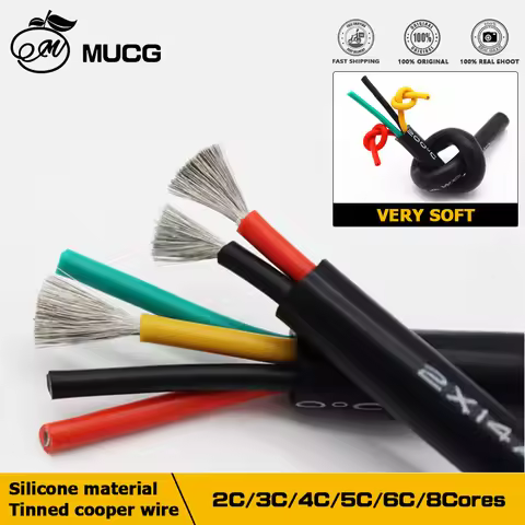 1m ~ 15m Speaker Audio cable Silicone wire 2C/3C/4C/5C/6C/8C 9V Jacket Electrical wires Tinned coppe