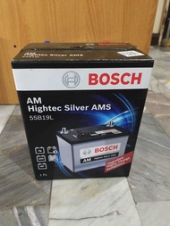 แบตเตอรี่ ฟรีค่าจัดส่ง Bosch Hightec Silver AMS 55B19L 41Ah/380cca SMF ขนาด ก.12.7xย.18.7xส.22.3 ซม.