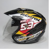 Marquez Repsol Honda Double Visor Helmet - Black Doff Helmet