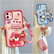 Cute Lanyard Casing for iPhone 17 Air 16 15 14 Plus 13 Pro Max 12 11 ProMax Mini X Xs Xr 6 6s 7 8 Pl