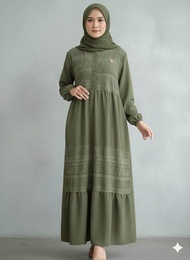 GAMIS JUMBO BAHAN CRINKLE VARIASI BRUKAT TERBARU/gamis bahan crinkle terbaru/gamis wanita dewasa ter