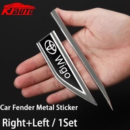 Toyota Wigo Car Stainless Steel Car Door Fender 3D Metal Side Logo Stickers（Left And Right) TRD Spor