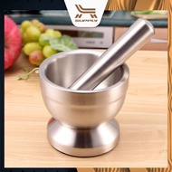 LH Stainless Steel Mortar and Pestle Kitchen Garlic Pugging Pot Spice Smasher