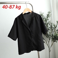 Women's big size button down shirt 87 kg_ SMD Korean style loose collar vest