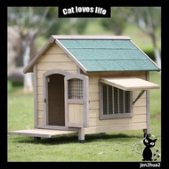 Outdoor dog house dog villa rainproof wood dog house dog cage garden dog house dog kennel with door 
