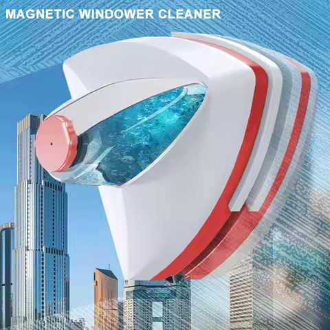 Magnetic Glass Window Cleaner Brush Double-layer Automatic Water Discharge Wiper Window Brush for Ho