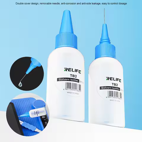 50ml RELIFE TB2 Empty Plastic Liquid Bottle With Needle For Rosin Solder Glue Dispenser Drop Repair 