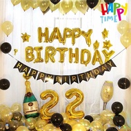 Balon Foil Huruf Shiny Gold Satuan Balon Foil Happy Birthday Nama Ulang Tahun Tulisan Pesta New