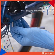 Skym* 5 Pairs Bicycle Repair Gloves Thicken Acid And Alkali Resistance Disposable Oil-proof High-elastic Powder-free Nitrile Gloves for Bike