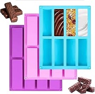 Silicone Cereal Bar Mold - 8 Cavity Rectangle Chocolate Energy Bar Protein Candy Fudge Mold