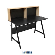 Informa Jaime Meja Belajar Anak Dengan Partisi - Hitam/Oak Kids Study Table Perlengkapan Furniture B