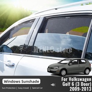 For Volkswagen VW Golf 6 3 door Golf6 2009-2013 Car Sunshade Magnetic Front Rear Windshield Curtain 