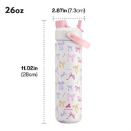 POWCAN 26oz(768ml) Insulated Water Bottle with 2-in-1 Straw and Spout Lid, Keep Cold 24H, Leak-Proof