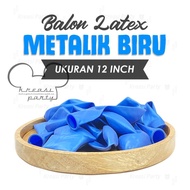 ECER Balon Metalik Biru / Balon Latex / Balon Metalik / Balon Latex Metalik