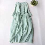 Export French Single Tail Goods Cut Label Female Summer Mori Girls Lace Ramie Robe Fairy Dress Short