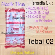 Kantong Plastik PE PP Tikus 1/4 1/2 1 2 3 4 5 kg / Plastik PE Hitam PP Merah Tikus uk 1/4kg 1/2kg 1k