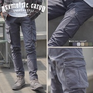 Asymmetrical Stretch Cotton Oxcon Cargo Pants