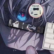 Anime Keyboard Ribbon Strap Ghost Faced Girl Strap for Wooting 60HE ATK68 Nylon PU Strap with 3M Tap