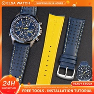 Adapted For Citizen watch strap 22mm 23mm leather strap fo BLUE ANGELS SKYHAWK watch strap