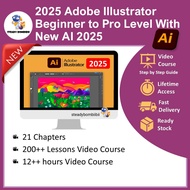 [Video Course] 2025 Adobe Illustrator Beginner to Pro Level With New AI Feature (200+ Lessons Video 