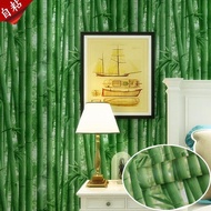 Wallpaper Sticker Dinding Motif Bambu Hijau Tua