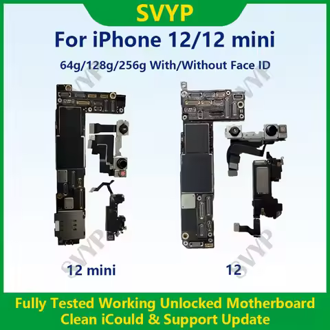 Fully Tested Authentic Motherboard For iPhone 12 64g/128g/256g Unlocked Mainboard With Face ID Clean