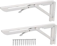 2pcs Folding Table Bracket Wall Mounted Shelf Bracket 34cm/13.39in for RV Boat with Cold Rolled Stee