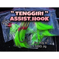KILLER!! MURAH!! 5pcs MATA JIG TENGGIRI [TENGGIRI ASSIST HOOK] KEVLAR DENGAN DAWAI