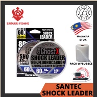 SAMURAI - SANTEC Ghost X Shock Leader 80% Fluorocarbon 20lb, 30lb, 40lb, 50lb, 60lb, 80lb 50m Line L