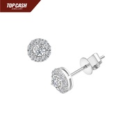 Top Cash Jewellery 10K Lab Grown Circle in Circle Diamond Earrings