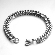 BABA 6MM/7MM/8MM Mens Bracelet Stainless Steel Curb Cuban Chain for Fashion Steel Color Bracelet Wom