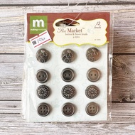 Making Memories Flea Market FLower & Buttons Brads