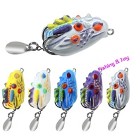 Thai-style soft frog with spoon 3.5cm/4.4g*5pcs Double hooks Bionic soft bait Soft frog Umpan castin