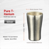 99.8% Pure Titanium Beer Mug 01019/Double Layer/300ml/Outdoor/Double Layer Heat Insulation/Water Mug