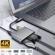 4 in 1 USB C HDMI Type c to HDMI 4K Adapter VGA USB3.0 Audio video Converter PD 87W Fast charger for