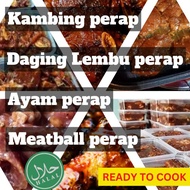 DAGING KAMBING - LEMBU -  AYAM - BEBOLA DAGING PERAP PREMIUM [FREE SOS CECAH LADA HITAM]