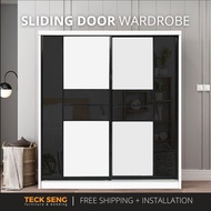 (FREE Shipping & FREE Installation) TECK SENG 8 Feet Sliding Doors Wardrobe / Anti-Jump / 2 Sliding 
