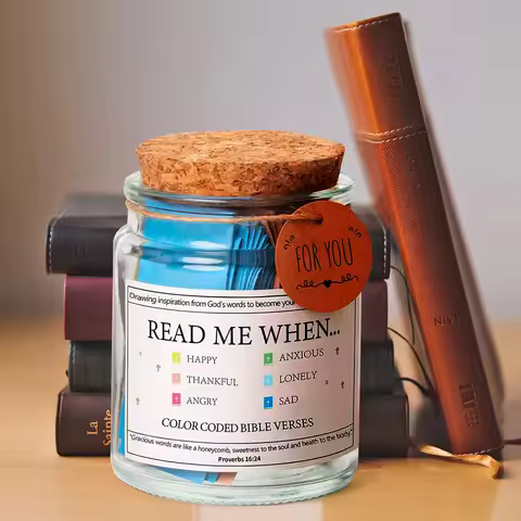 Bible Verses in A Jar Bible Verse Jar Acrylic Christian Cards Jar Bible Verse Cards Jar Prayer Reque