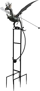 Red Carpet Studios Outdoor Sculpture - Balancing Kinetic Garden Stake Rocker, 77.5" Tall, Metallic B