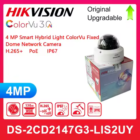 Hikvision DS-2CD2147G3-LIS2UY 4 MP Smart Hybrid Light with ColorVu 3 Fixed Dome Network Camera Built