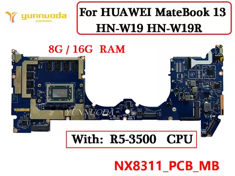 NB8311 For HUAWEI MateBook 13 HN-W19 HN-W19R Laptop Motherboard With R5-3500U R7-3700U CPU 8G 16G RA