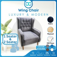 Wing Chair Arm Chair 1 Seater/2 Seater Sofa Chair Velvet Fabric Lounger Chair Single Seater Sofa Win