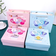 (GIFT ARE NO INCLUDE) Kids gift box with paper bag set Boy/Girl Birthday box fullmoon gift box party door gift