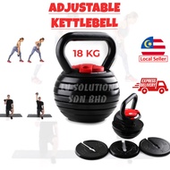 【🇲🇾 Ready Stock】🏋🏻‍♀️🏋🏻‍♂️Adjustable Kettlebell 8 - 40lbs Weight Lifting 3.4-18kg Kettle Dumbbell Me