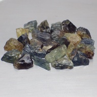 พลอย ก้อน ดิบ แซฟไฟร์ ไพลิน แท้ ธรรมชาติ ( Unheated Natural Rough Blue Green Yellow Sapphire ) หนักรวม 50 กะรัต