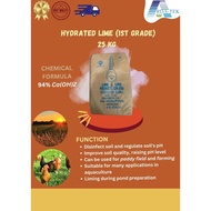 HYDRATED LIME (1ST GRADE) x 25kg | Kapur panas | Sawah padi | Kawal pH tanah